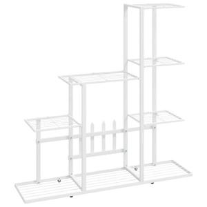 vidaXL, vidaXL Blumenständer 94,5x25x88 cm Weiß Metall