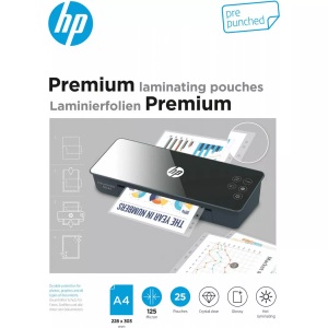 Hp, HP Premium A4, 125 Mic. gelocht (25 Stk.) - Laminierfolien, HP Inc. Laminierfolie Premium A4, 125 µm, 25 Stück, Glänzend