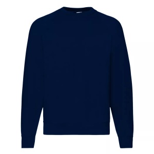Fruit Of The Loom, Fruit of the Loom Rundhalspullover »Belcoro® Pullover / Sweatshirt«, Fruit of the Loom - Raglanärmeln Belcoro® Sweatshirt, für Herren, Marine, Größe L