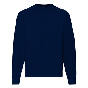 Fruit Of The Loom, Fruit of the Loom Rundhalspullover »Belcoro® Pullover / Sweatshirt«, Fruit of the Loom - Raglanärmeln Belcoro® Sweatshirt, für Herren, Marine, Größe L