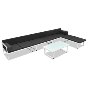 Diverse Hardware, 5-tlg. Garten-Lounge-Set Textilene Aluminium Schwarz