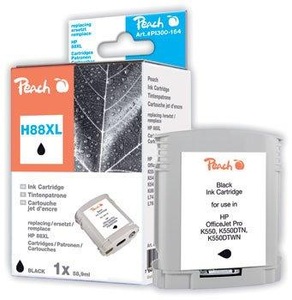 Peach, Peach Tintenpatrone schwarz kompatibel zu HP No. 88XL, C9396AE, Peach HP 88 XLbk Druckerpatrone XL bk ersetzt HP No. 88XL bk, C9396AE für z.B. HP OfficeJet Pro K 5300, HP OfficeJet Pro K 5400, HP OfficeJet Pro K 550
