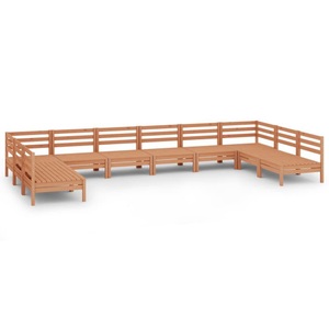 vidaXL, vidaXL 10-tlg. Garten-Lounge-Set Honigbraun Massivholz Kiefer