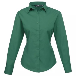 Premier, Popeline Bluse Arbeitshemd Damen, PREMIER - Popeline Bluse Arbeitshemd, für Damen, Smaragdgrün, Größe 42