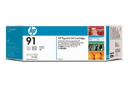 Hp, HP 91 Tintenpatrone mit pigmentierter Tinte, Hellgrau, 775 ml, Hewlett Packard Tintenpatrone, hell-grau, Vivera, No.91, C9466A, (775ml)