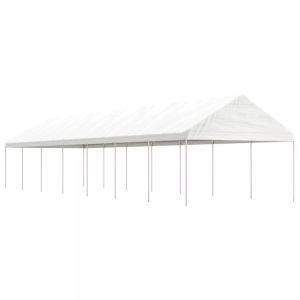 vidaXL, vidaXL Pavillon mit Dach Weiß 15,61x4,08x3,22 m Polyethylen, vidaXL Pavillon mit Dach Weiß 15,61x4,08x3,22 m Polyethylen