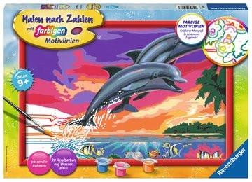 Ravensburger, Ravensburger Malset Mahlen nach, Ravensburger - Malen nach Zahlen - Welt der Delfine