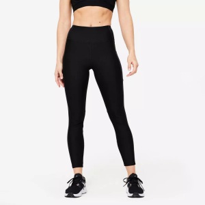DOMYOS, Leggings Fitness Mit Smartphonetasche Damen Schwarz XL, DOMYOS - Leggings LEGG FIT, für Damen, Charcoal Black, Größe XL