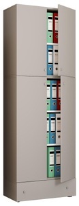 MID.YOU, MID.YOU Aktenschrank 70/200/39 cm , Lona , Grau , Holzwerkstoff , 1 Schubladen , 70x200x39 cm , melaminharzbeschichtet,Nachbildung , 000657025108, VCM - XXL Büroschrank mit 5 Fächern und einer Schublade | moderner Aktenschrank Drehtüren Maße ca. H. 200 x B. 70 T. 39 cm ? Lona 5-Fach, One Size, Taubengrau