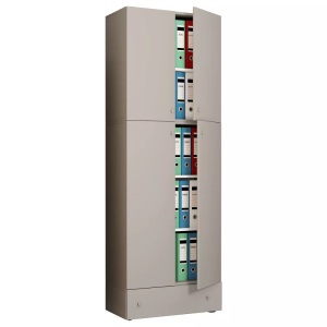 MID.YOU, MID.YOU Aktenschrank 70/200/39 cm , Lona , Grau , Holzwerkstoff , 1 Schubladen , 70x200x39 cm , melaminharzbeschichtet,Nachbildung , 000657025108, VCM - XXL Büroschrank mit 5 Fächern und einer Schublade | moderner Aktenschrank Drehtüren Maße ca. H. 200 x B. 70 T. 39 cm ? Lona 5-Fach, One Size, Taubengrau