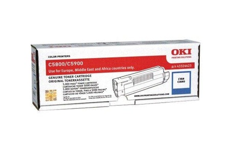 OKI, OKI 43324423 cyan Toner, Oki Toner, blau, 43324423, (5`000 Seiten)