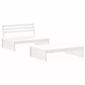 vidaXL, vidaXL 2-tlg. Garten-Lounge-Set Weiß Massivholz Kiefer, vidaXL 2-tlg. Garten-Lounge-Set Weiß Massivholz Kiefer