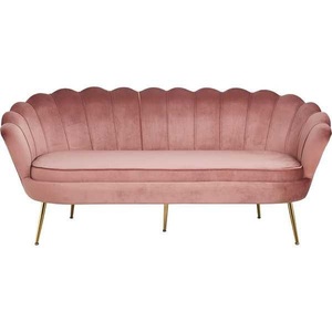 mutoni casual, Muschelsofa 3-Sitzer Samt rose, Muschelsofa 3-Sitzer Samt rose