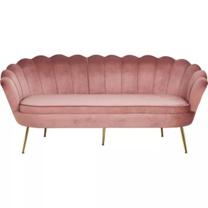 mutoni casual, Muschelsofa 3-Sitzer Samt rose, Muschelsofa 3-Sitzer Samt rose