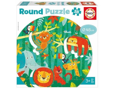 Carletto Deutschland, Dschungel - Rund-Puzzle (Puzzle), Educa - Puzzle Dschungel Rund (28Teile)