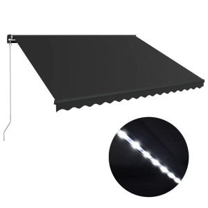 Diverse Hardware, Einziehbare Markise mit LED Handbetrieben 450x300 cm Anthrazit, vidaXL Markise Manuell Einziehbar mit LED 450x300 cm Anthrazit