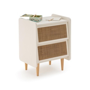 LA REDOUTE INTERIEURS, Nachttisch Taga mit 2 Rattanschubladen Nachttisch Taga mit 2 Rattanschubladen, La Redoute Intérieurs - Nachtschrank Taga mit 2 Rattan-Schubladen, One Size, Weiss