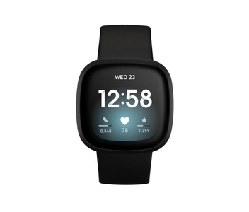 Fitbit, FITBIT Versa 3 - Smartwatch (Silikon, Schwarz), fitbit Sportuhr »Fitbit Versa 3 Smartwatch«