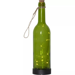 Best Season, LED-Solarleuchte Bottle, grün, Star Trading - Outdoorleuchte BOTTLE - grün - Glas - 7.5/7.5/31 cm