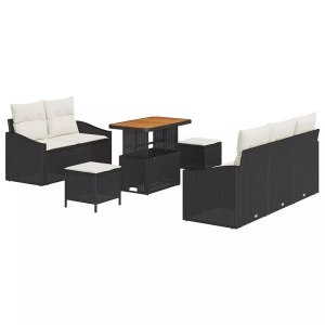 vidaXL, VidaXL - Garten-sofa poly-rattan, One Size, Schwarz