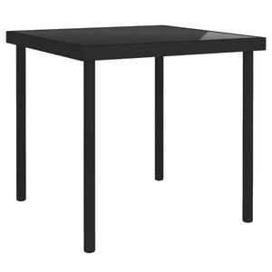 vidaXL, vidaXL Garten-Esstisch Schwarz 80x80x72 cm Glas und Stahl