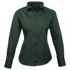Premier, Popeline Bluse Arbeitshemd, Langärmlig Damen Dunkelgrün 50, PREMIER - Bluse Langärmlig, für Damen, Dunkelgrün, Größe 50