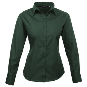 Premier, Popeline Bluse Arbeitshemd, Langärmlig Damen Dunkelgrün 50, PREMIER - Bluse Langärmlig, für Damen, Dunkelgrün, Größe 50