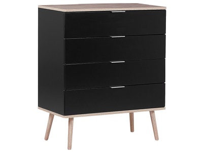 Beliani, Kommode Schrank Mit Schubladen Aus Faserplatte Skandinavisch Walpi Unisex ONE SIZE, Beliani - Kommode mit 4 Schubladen aus MDF-Platte Modern WALPI, One Size, Schwarz