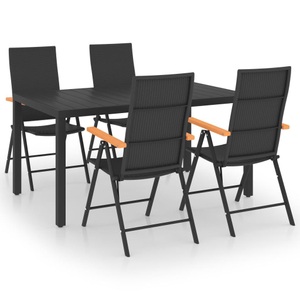 vidaXL, vidaXL 5-tlg. Garten-Essgruppe Schwarz und Braun