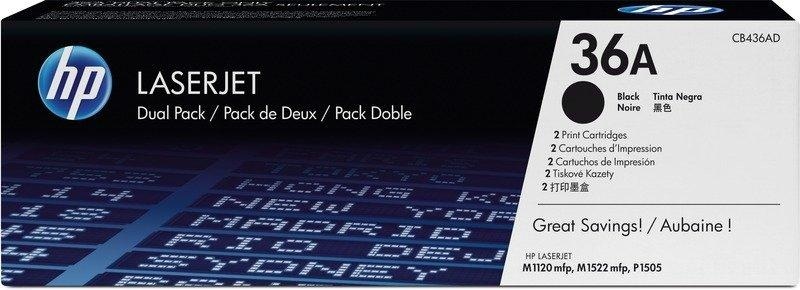 Hp, HP schwarz 2 Stk. Toner, HP 36A Original Tonerkartusche CB436AD Schwarz Duopack 2 Stück