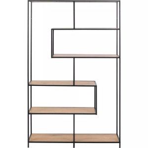 CONFORAMA, Bibliothek SEAFORD Schwarz, Eiche Fächer 2 Böden, AC Design Regal »Seaford«