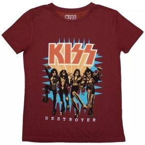 KISS, KISS - Destroyer TShirt, für Damen, Rot Bunt, Größe XL, KISS - Destroyer TShirt, für Damen, Rot Bunt, Größe XL