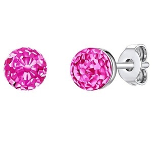 Rafaela Donata, Ohrstecker Sterling Silber Verziert Mit Kristallen Von Swarovski® Rosa Damen Silber 6mm, Rafaela Donata - Ohrstecker, 6mm, Rosa