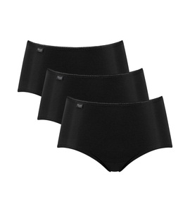 SLOGGI, Sloggi Slip 24/7 Microfibre Midi 3er-Pack, Sloggi - Slip 3er Pack Bequem sitzend, 44, Schwarz