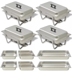 Diverse Hardware, Chafing Dish Set 4-tlg. Edelstahl, vidaXL Chafing Dish Set 4-tlg. Edelstahl