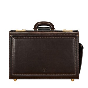 Maxwell Scott, Varesew - Leder Trolley Pilotenkoffer Unisex Braun ONE SIZE, 