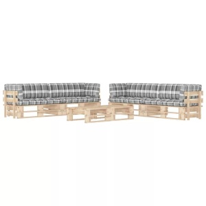 vidaXL, vidaXL 6-tlg. Paletten-Lounge-Set mit Kissen Kiefernholz Imprägniert, vidaXL 6-tlg. Paletten-Lounge-Set mit Kissen Imprägniertes Kiefernholz