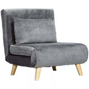 Northio, Northio - Schlafsessel Klappsessel mit Bettfunktion & Kissen, Gästebett Verstellbarer Rückenlehne, Samtoptik, bis 125 kg, Grau, 190X200CM, Northio - Schlafsessel Klappsessel mit Bettfunktion & Kissen, Gästebett mit Verstellbarer Rückenlehne, Samtoptik, bis 125 kg, Grau, 190X200CM