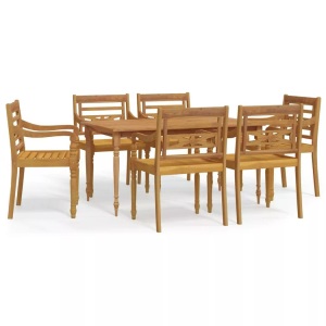 vidaXL, vidaXL 7-tlg. Garten-Essgruppe Massivholz Teak