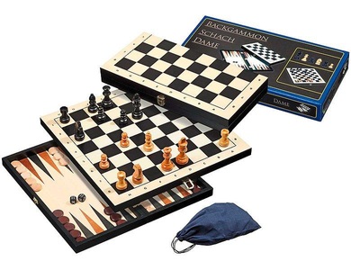 Philos, Philos 2514 - Schach-Backgammon-Dame-Set, Philos 2514 - Schach Backgammon Dame Set, Feld 44 mm