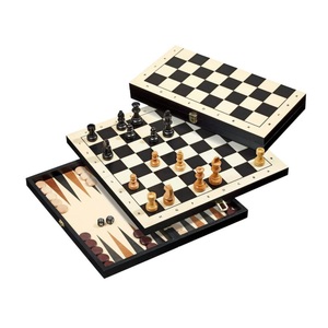 Philos, Philos 2514 - Schach-Backgammon-Dame-Set, Philos 2514 - Schach Backgammon Dame Set, Feld 44 mm