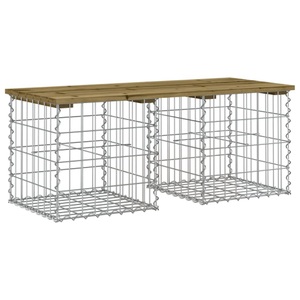 vidaXL, vidaXL Gartenbank aus Gabionen 103x44x42 cm Kiefernholz Imprägniert