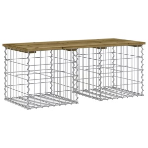 vidaXL, vidaXL Gartenbank aus Gabionen 103x44x42 cm Kiefernholz Imprägniert