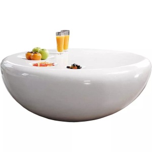 mutoni casual, Couchtisch 100x100 rund weiss Fiberglas, Couchtisch 100x100 rund weiss Fiberglas