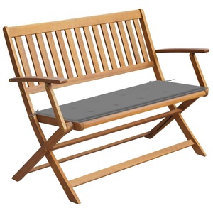 vidaXL, vidaXL Gartenbank mit Auflage 120 cm Massivholz Akazie