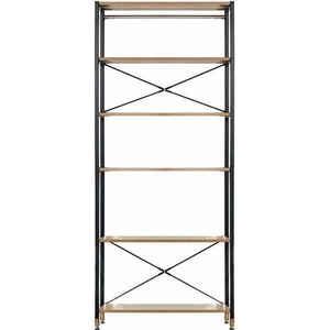 Mobilia, Mobilia - Regal - Natur und Schwarz, Regal breit natur 85x210 mit 6 Böden