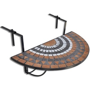 vidaXL, vidaXL Balkonhängetisch Terracotta und Weiß Mosaik, vidaXL Balkonhängetisch Mosaik Terracotta und Weiß