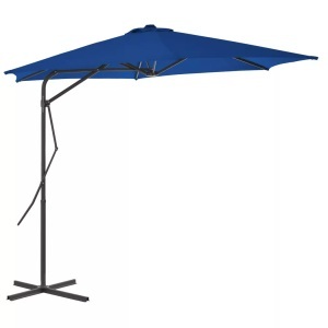 vidaXL, vidaXL Sonnenschirm mit Stahlmast Blau 300x230 cm, vidaXL Sonnenschirm mit Stahl-Mast 300x230 cm Blau