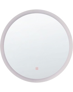 Beliani, Beliani Badspiegel mit LED-Beleuchtung rund 58 x 58 cm YSER, Beliani - LED-Badezimmer-Spiegel aus Kunststoff Modern YSER, One Size, Antikes Silber