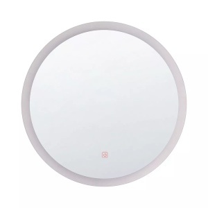 Beliani, Beliani Badspiegel mit LED-Beleuchtung rund 58 x 58 cm YSER, Beliani - LED-Badezimmer-Spiegel aus Kunststoff Modern YSER, One Size, Antikes Silber